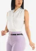 Sleeveless Surplice White Top sold by Moda