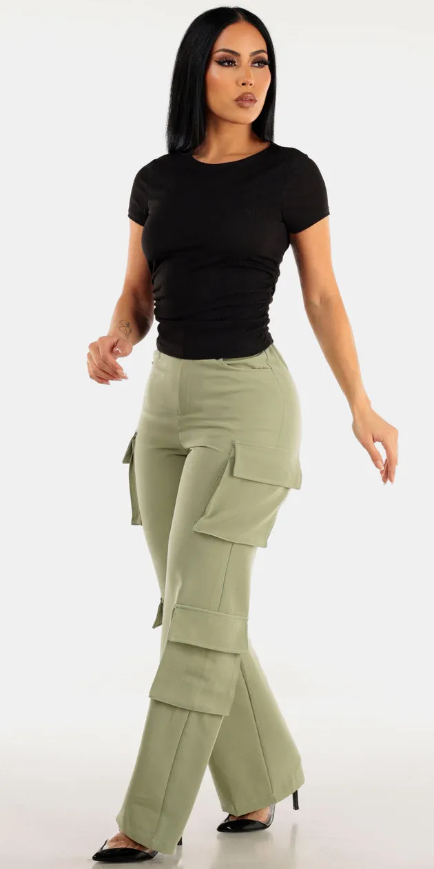Black Ruched Sage Cargo Look sold by Moda