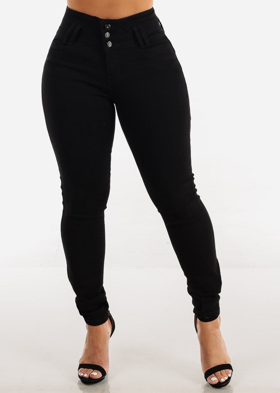 MX JEANS Black High Waisted Butt Lifting Skinny Jeans sold by Moda product image thumbnail 3