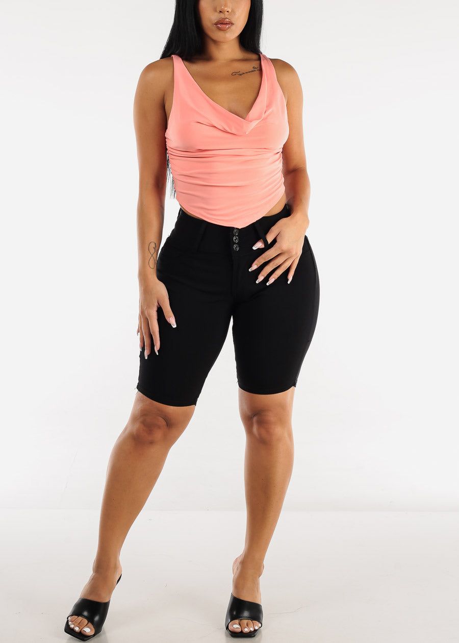 Sleeveless Cowl Neckline Fitted Top Coral sold by Moda product image thumbnail 2