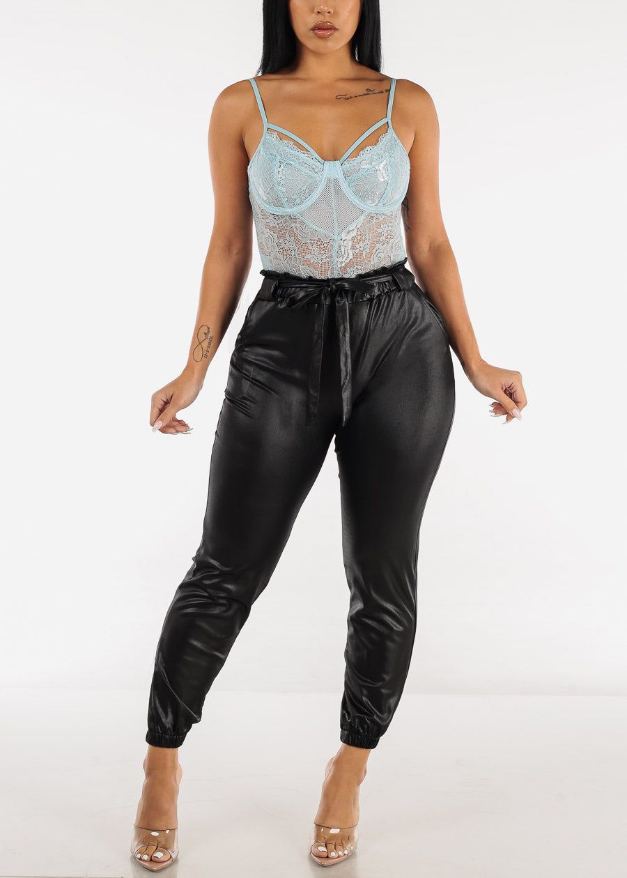 Strappy Floral Lace Thong Bodysuit Light Blue sold by Moda product image thumbnail 5