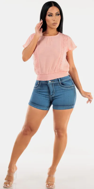 Pink Butt Lift Denim Look sold by Moda