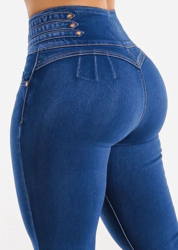 Super High Waisted Butt Lifting Skinny Jeans Royal Sand Wash sold by Moda