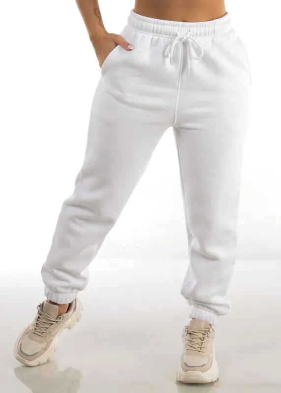 White High Waisted Oversize Sweatpants sold by Moda