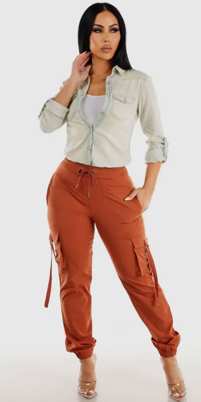 Rust Nylon Cargo Set sold by Moda
