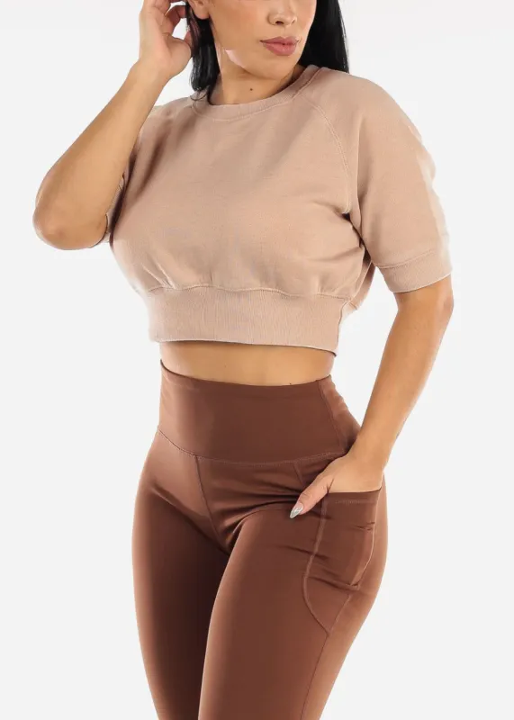 MONO B Burnout Wash Short Sleeve Cropped Top sold by Moda