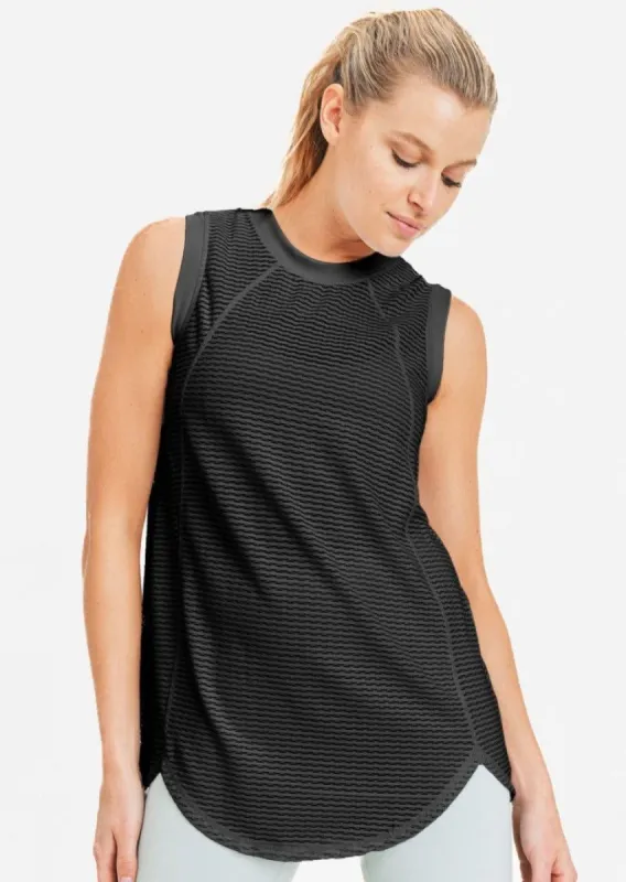 MONO B Black Activewear Raglan Muscle Top sold by Moda