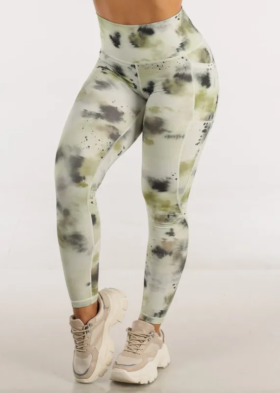 MONO B Activewear High Waisted Leggings Tie Dye Printed made by Moda