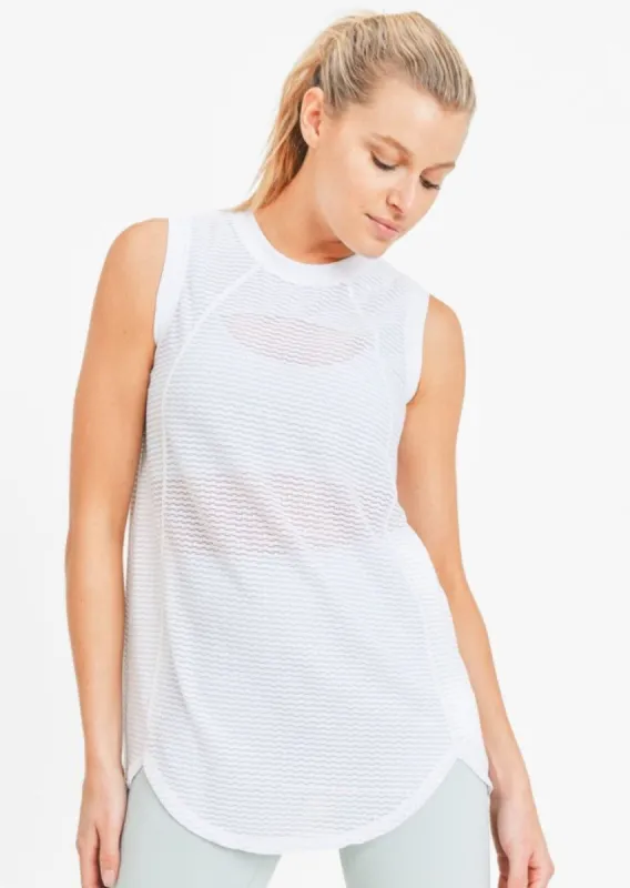 White Activewear Raglan Muscle Top sold by Moda