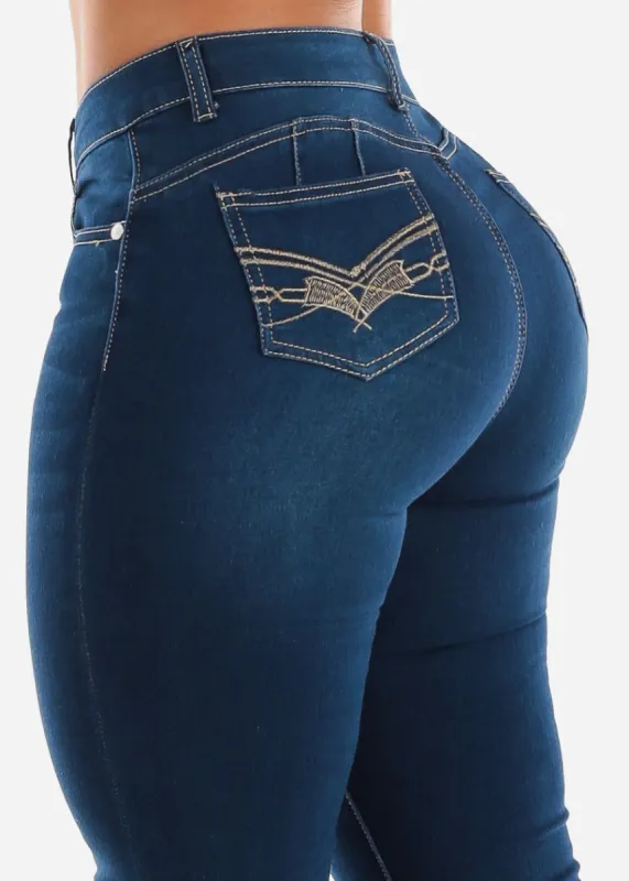 High Waist Butt Lift Straight Jeans sold by Moda