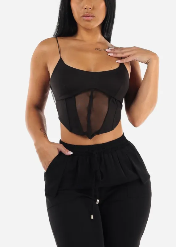 Sleeveless Black Crop Top sold by Moda