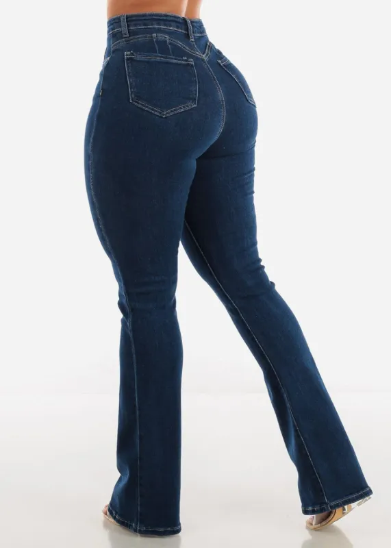 Butt Lifting Dark Blue Bootcut Jeans sold by Moda