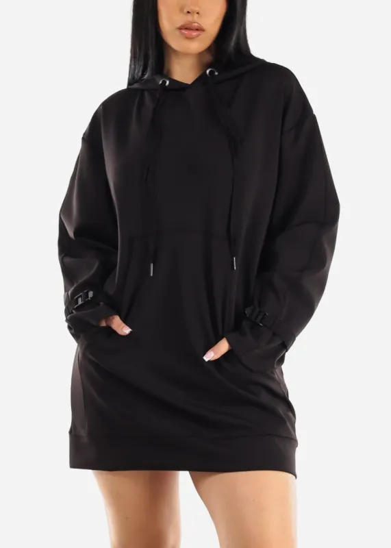 Long Sleeve Black Hoodie Active Dress or Tunic Top sold by Moda