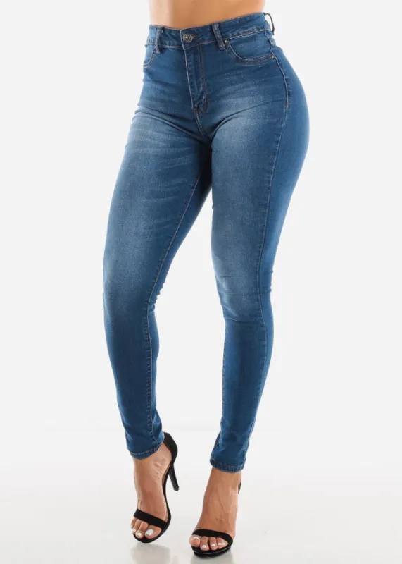 MX JEANS Sexy Blue High Waist Jeans sold by Moda