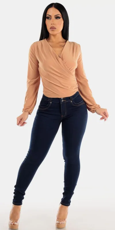 Khaki Blouse Push Up Skinnies Combo sold by Moda