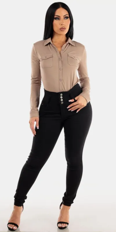 Black Push up Skinnies Shirt Combo sold by Moda