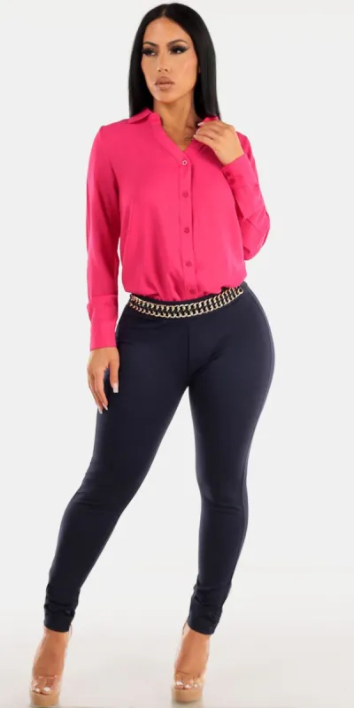 Navy Dressy Skinny Combo sold by Moda