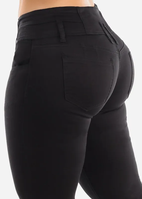 Low Rise Butt Lifting Black Skinny Jeans sold by Moda