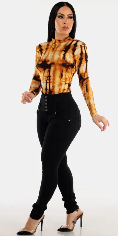 High Waist Skinnies Bodysuit Set sold by Moda