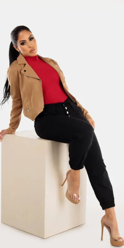 Black Jogger Sweater Jacket Trio sold by Moda