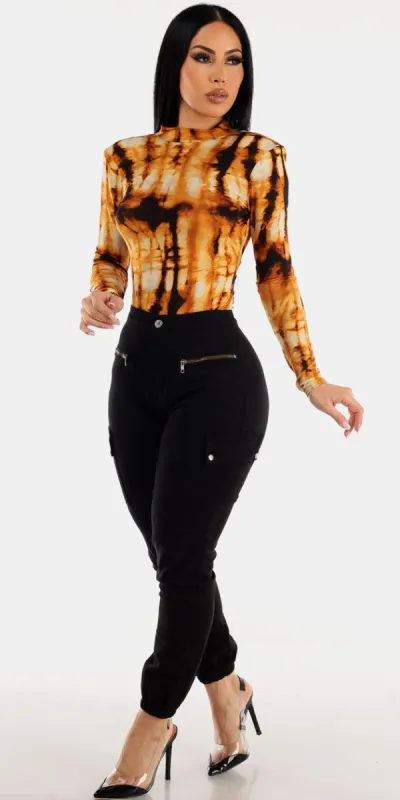 Black Cargo Jogger Ensemble sold by Moda