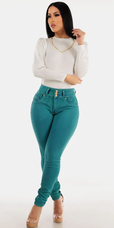 Teal Acid Wash Denim Combo sold by Moda