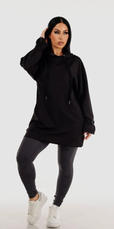 Charcoal Printed Leggings Hoodie Top sold by Moda