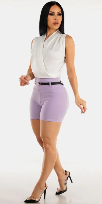 White Surplice Lilac Butt Lift Outfit sold by Moda