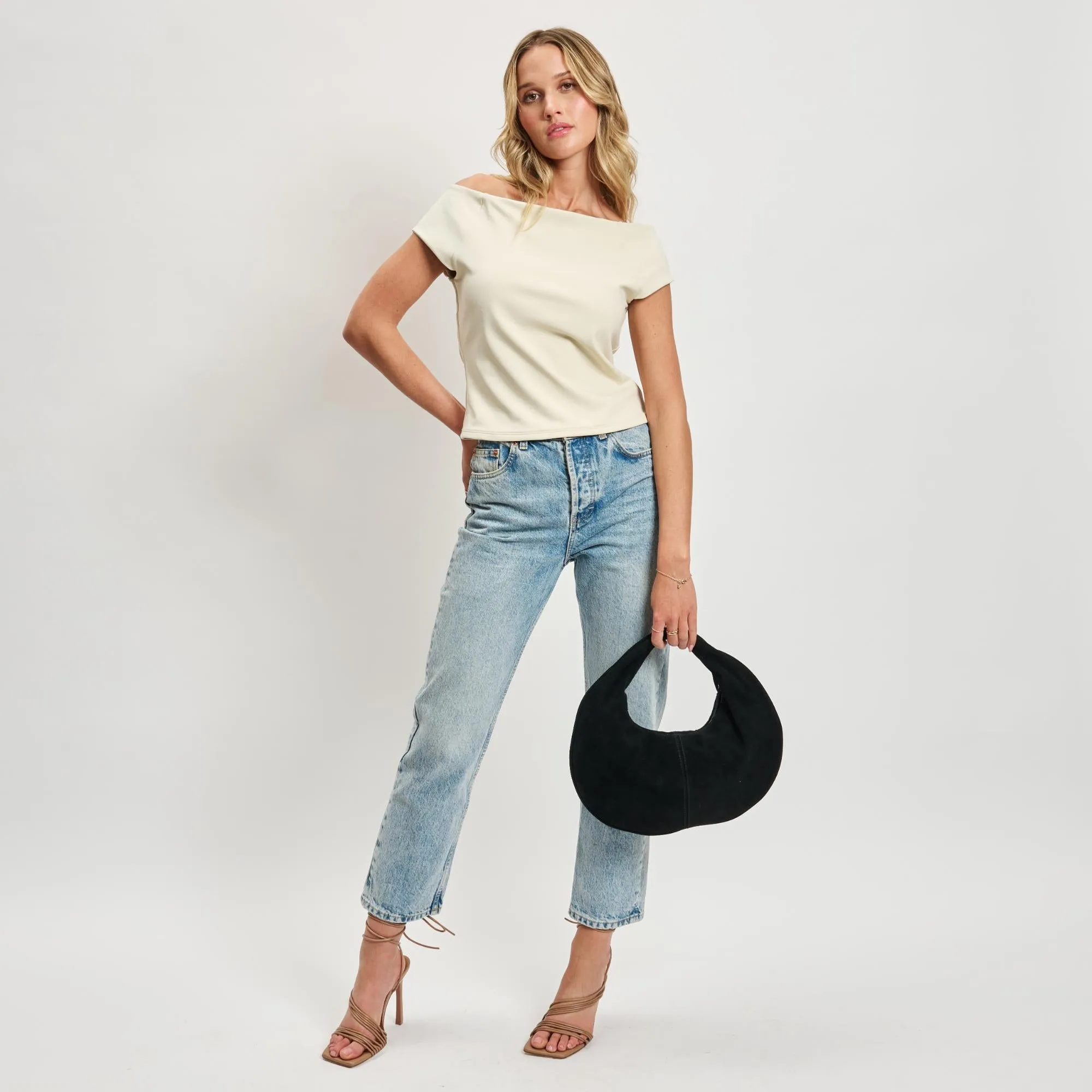 Farrah - Suede Hobo sold by Moda Luxe product image thumbnail 4