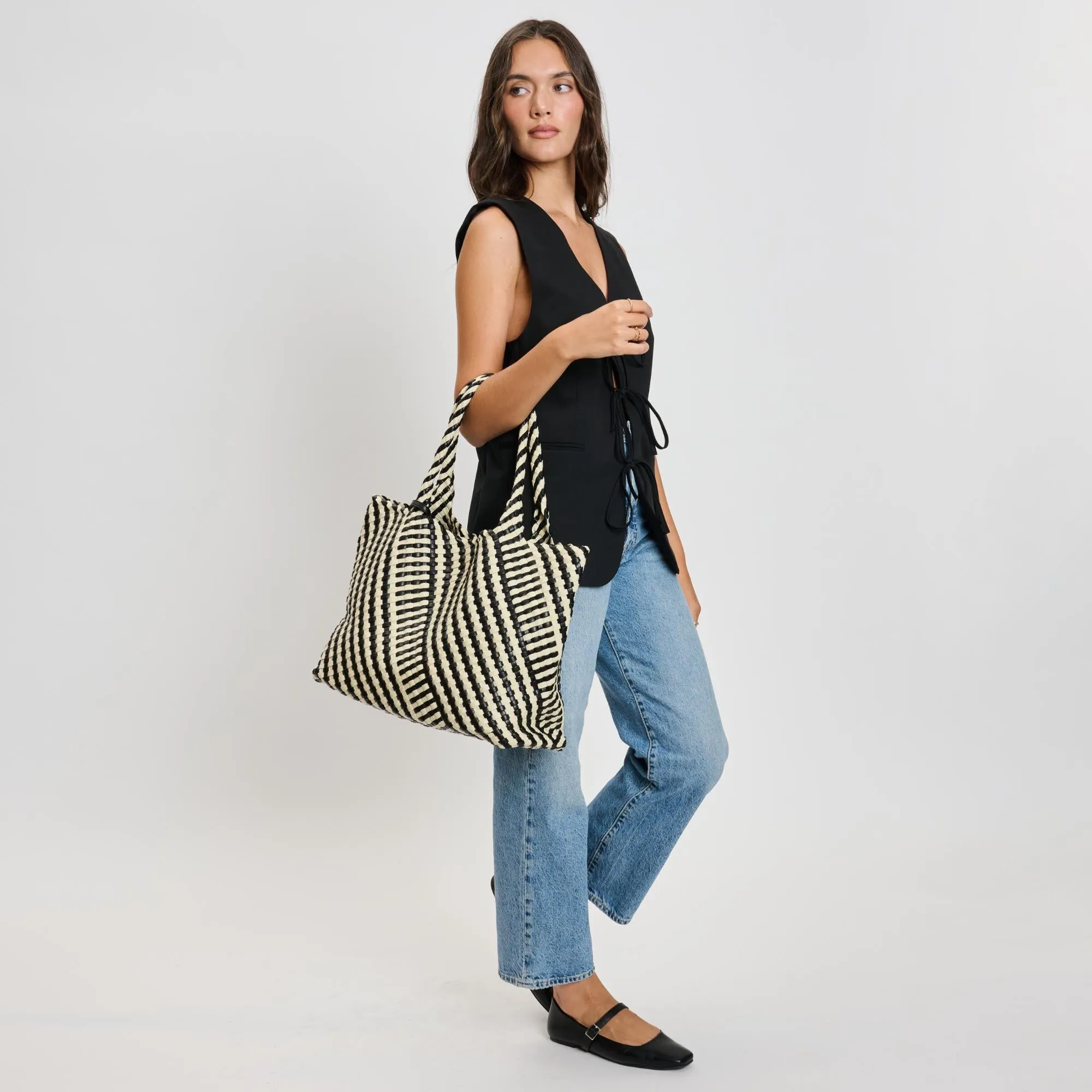Solana - Mixed Material Tote sold by Moda Luxe product image thumbnail 3