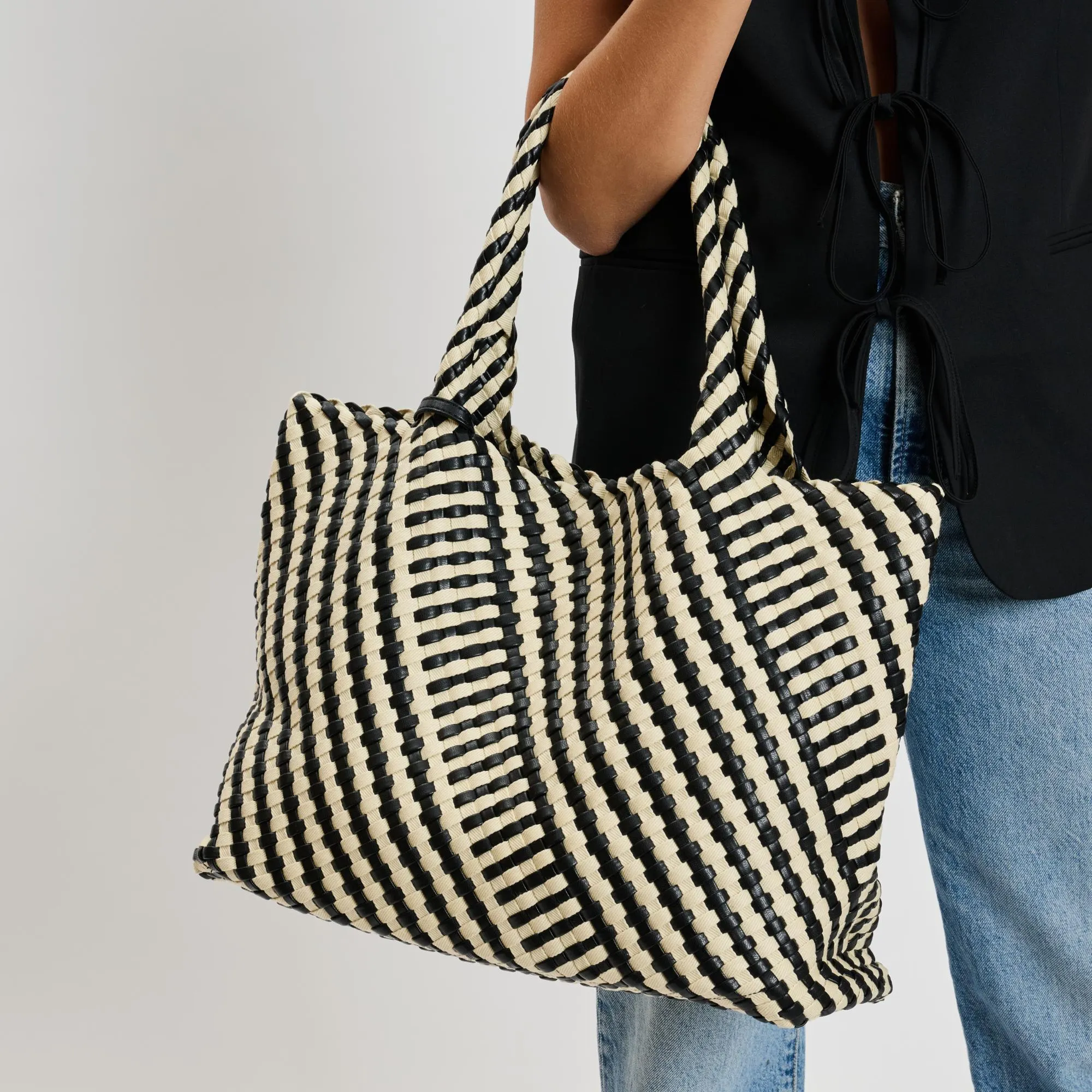 Solana - Mixed Material Tote sold by Moda Luxe