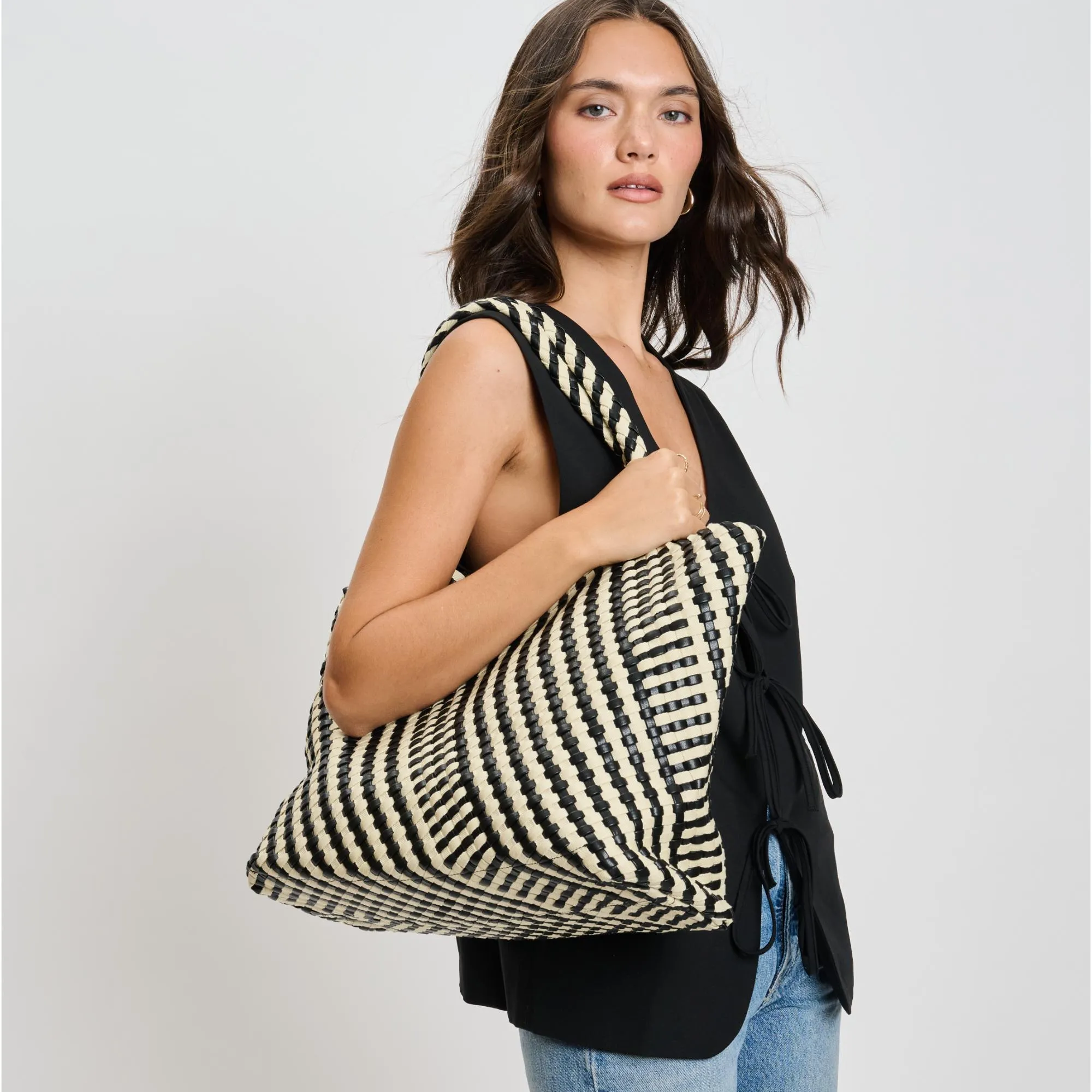 Solana - Mixed Material Tote sold by Moda Luxe product image thumbnail 2