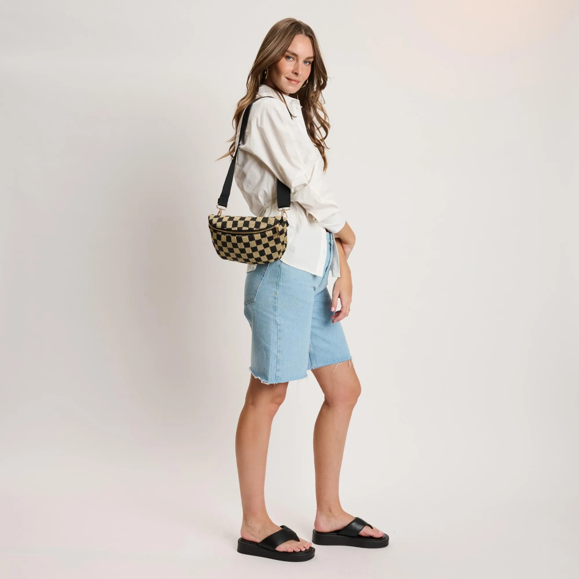Gizelle - Large Checker Belt Bag sold by Moda Luxe product image thumbnail 3