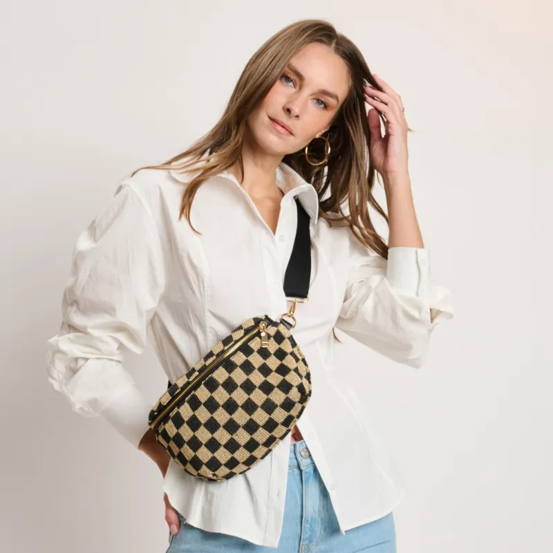 Gizelle - Large Checker Belt Bag made by Moda Luxe