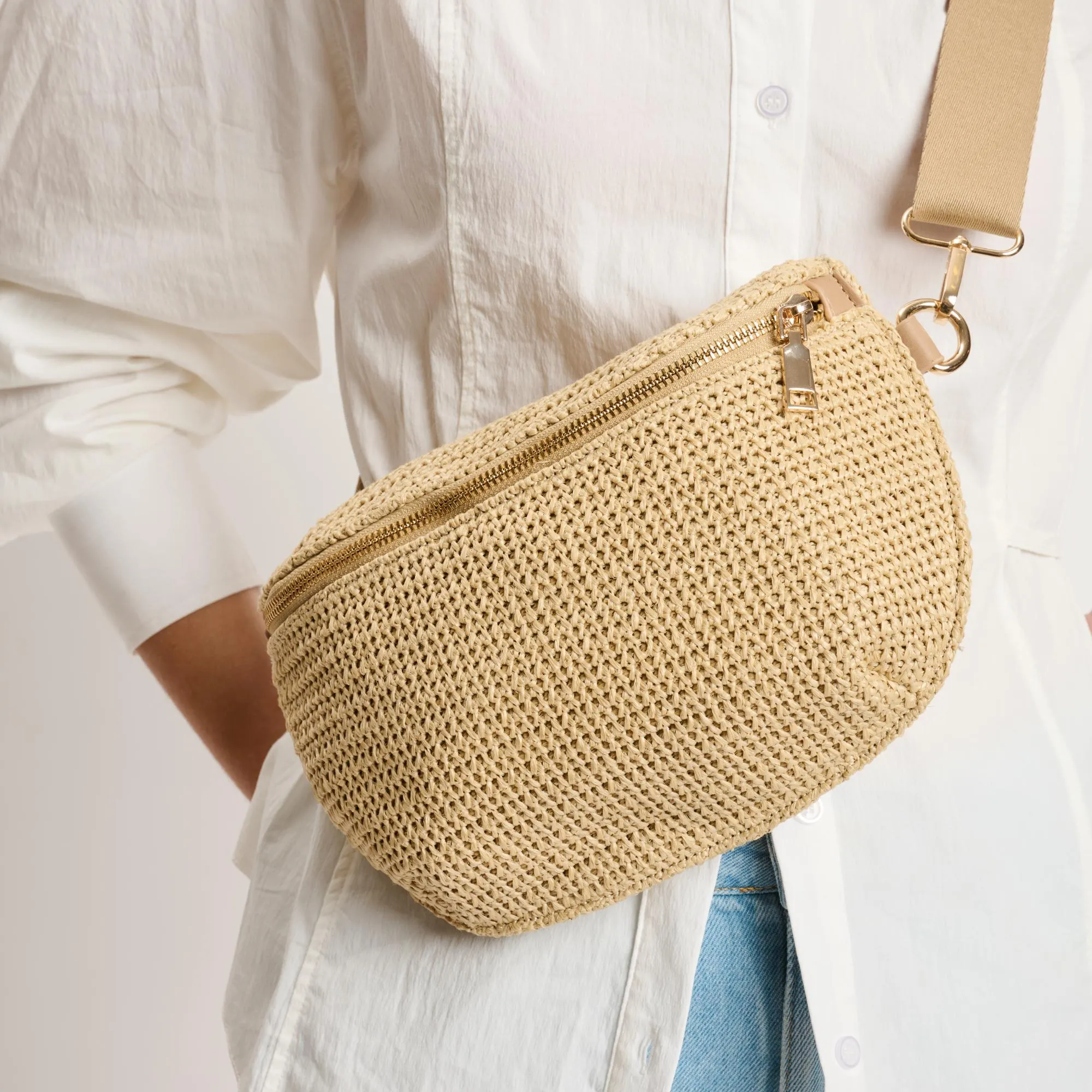 Gizelle - Large Checker Belt Bag sold by Moda Luxe