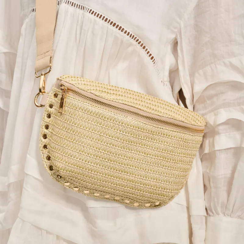 Gizelle - Straw Belt Bag made by Moda Luxe