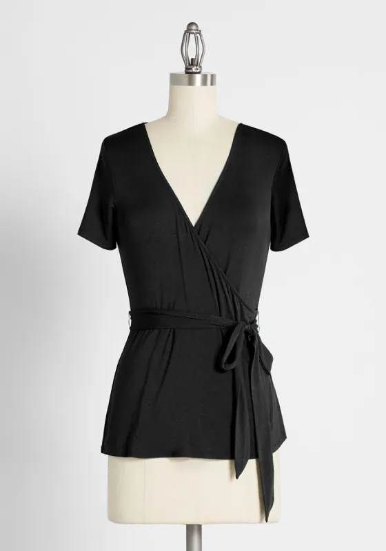 The Surplice is Right Faux-Wrap Top sold by Modcloth