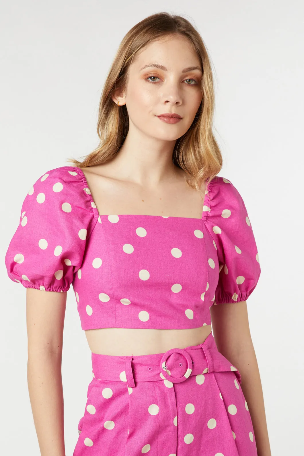 Lucy Polka Dot Crop Top sold by Modcloth