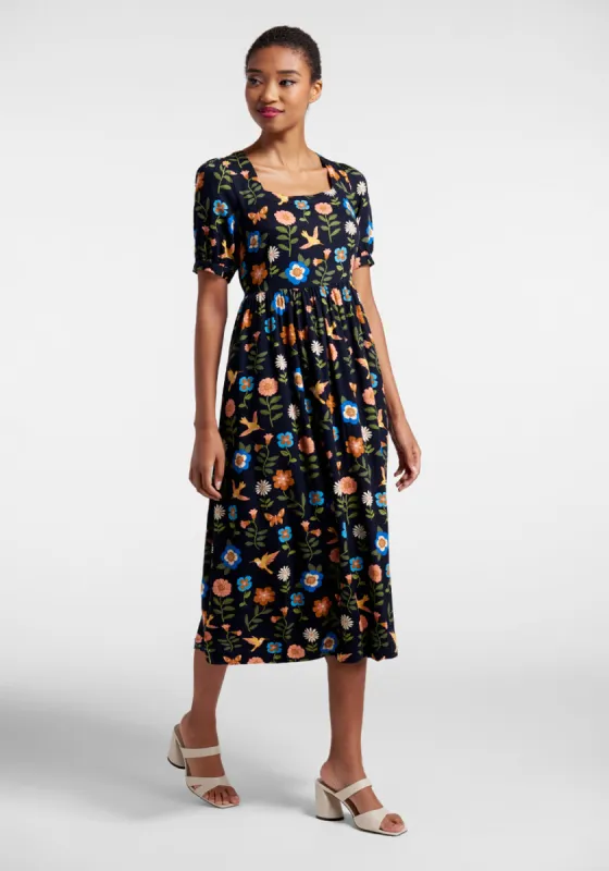 Visited By Hummingbirds Midi Dress sold by Modcloth