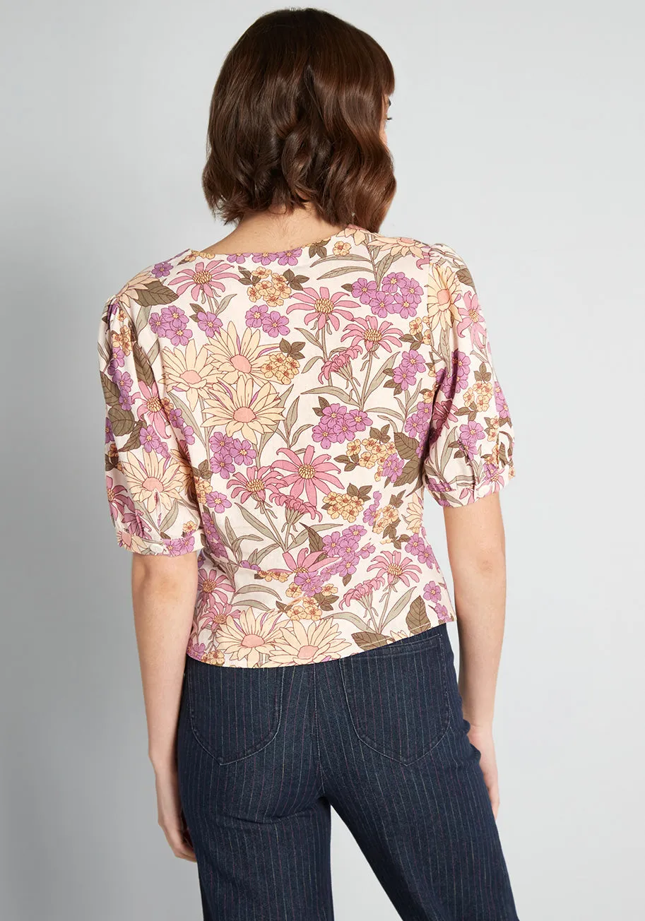 Groovy Gardens Button-Up Blouse sold by Modcloth product image thumbnail 2
