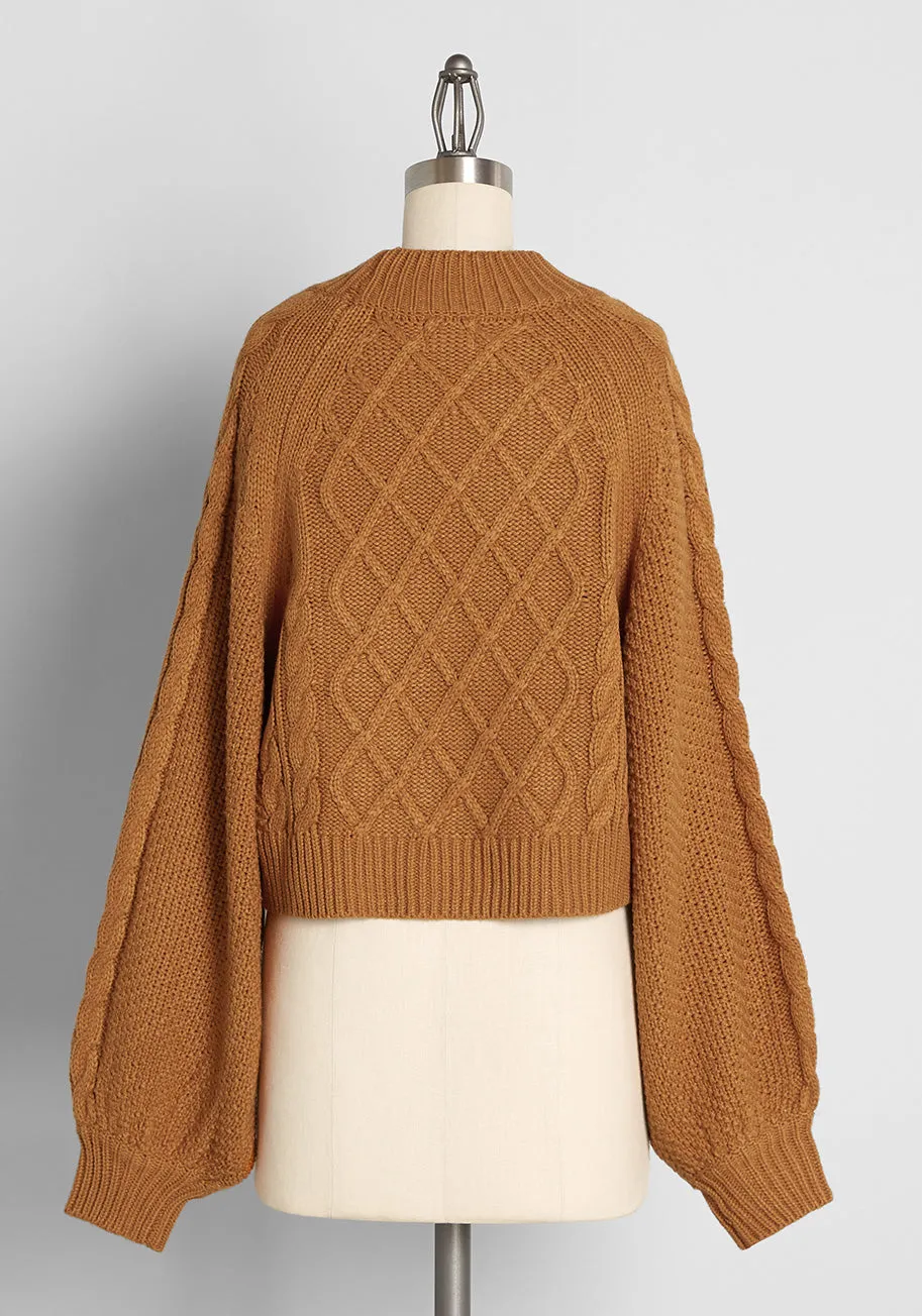 Crossing My Mind Cable Knit Sweater sold by Modcloth product image thumbnail 2