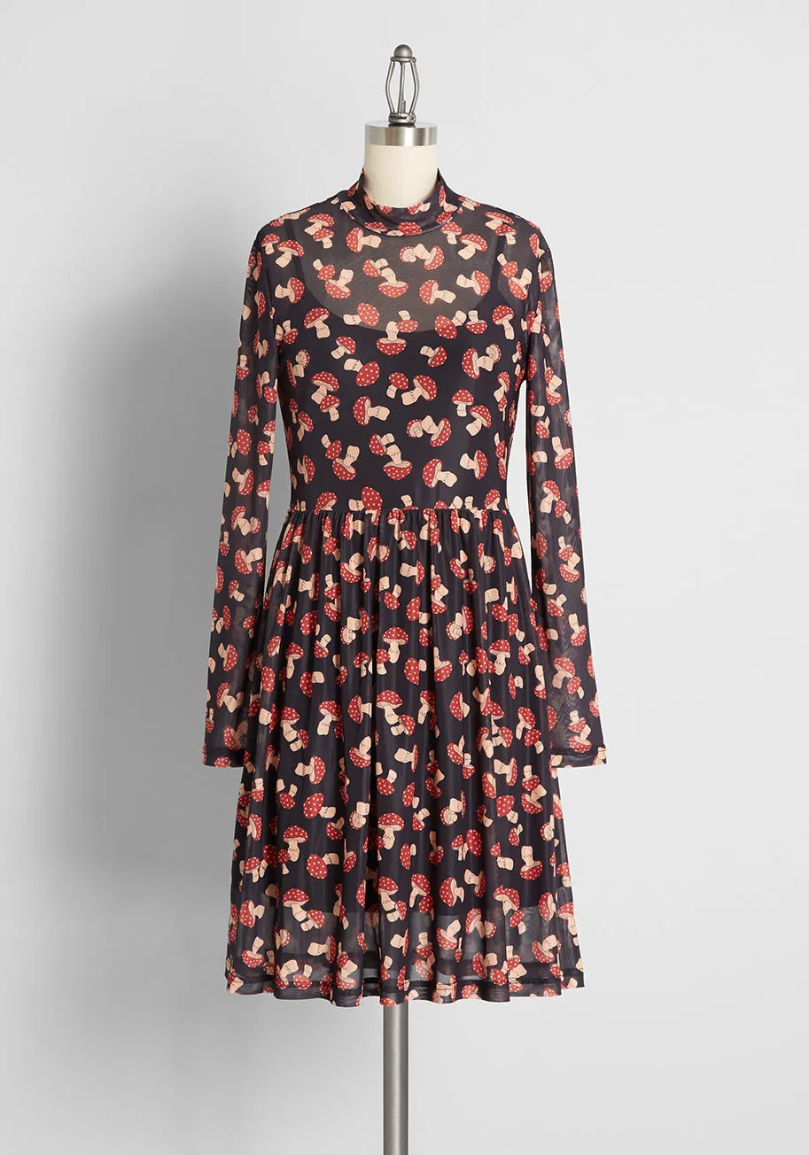 Keep It 'Fungi' Fresh Mesh Dress sold by Modcloth