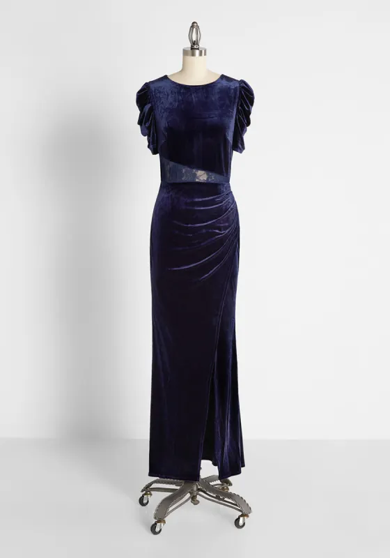 Dauntless and Daring Velvet Maxi Dress made by Little Mistress