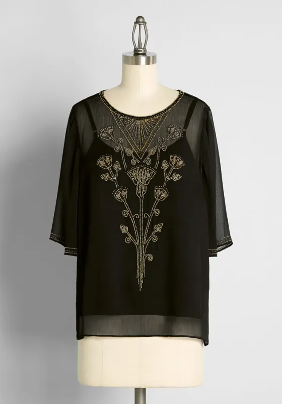 A Golden Gift of Light Top sold by Modcloth