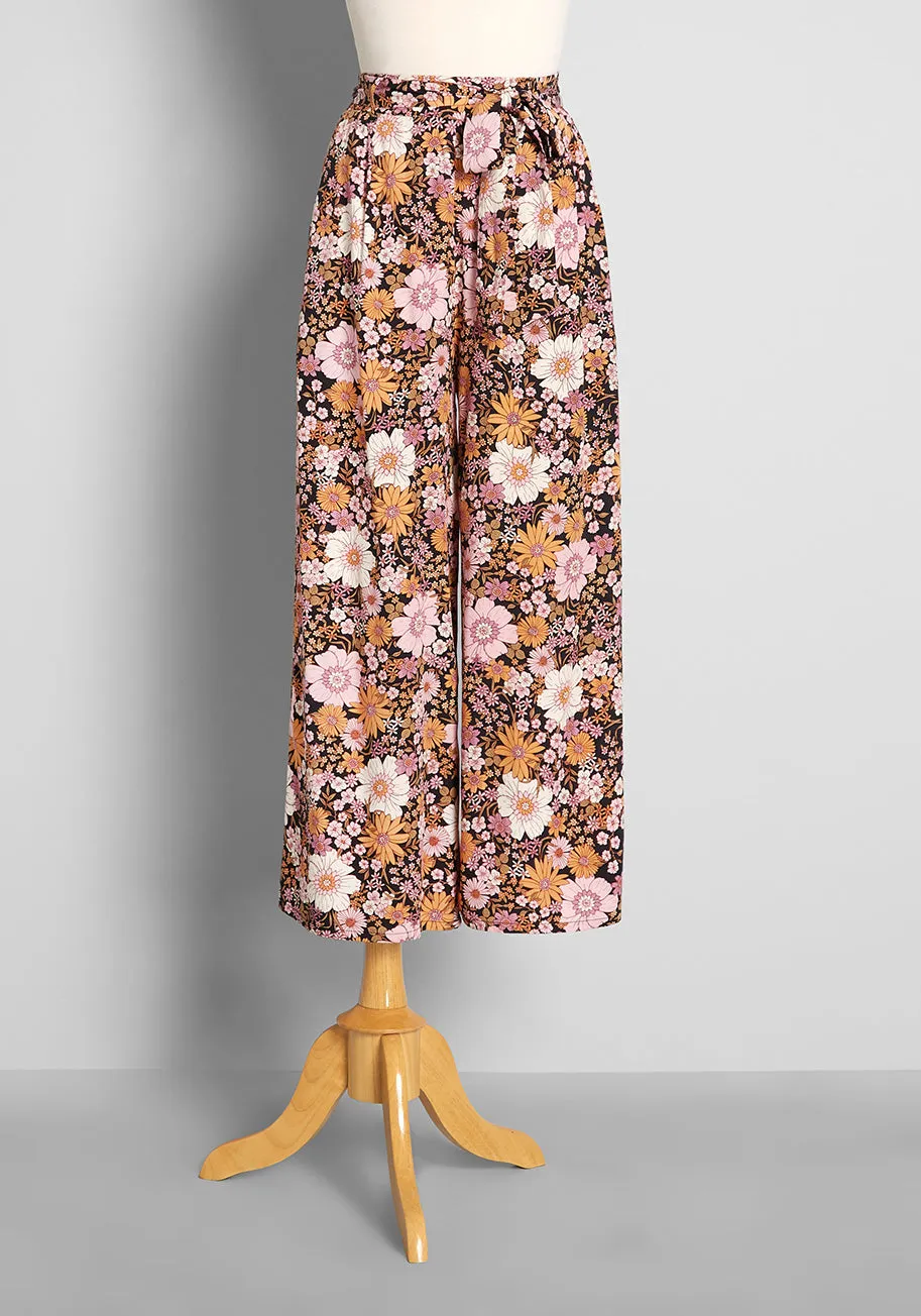 ModCloth x Princess Highway Autumn Floral Wide-Leg Pants sold by Modcloth