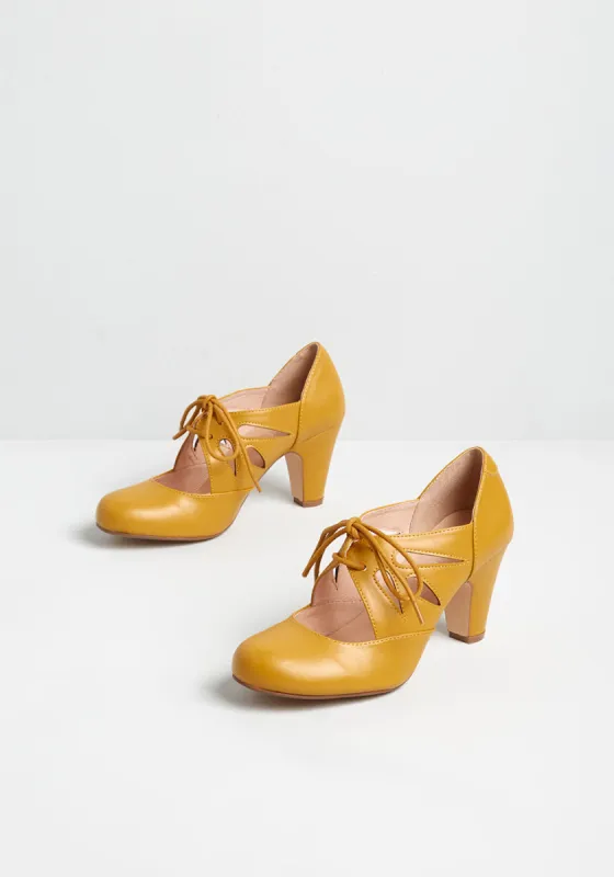 Ongoing Edge Lace-Up Heel made by Modcloth