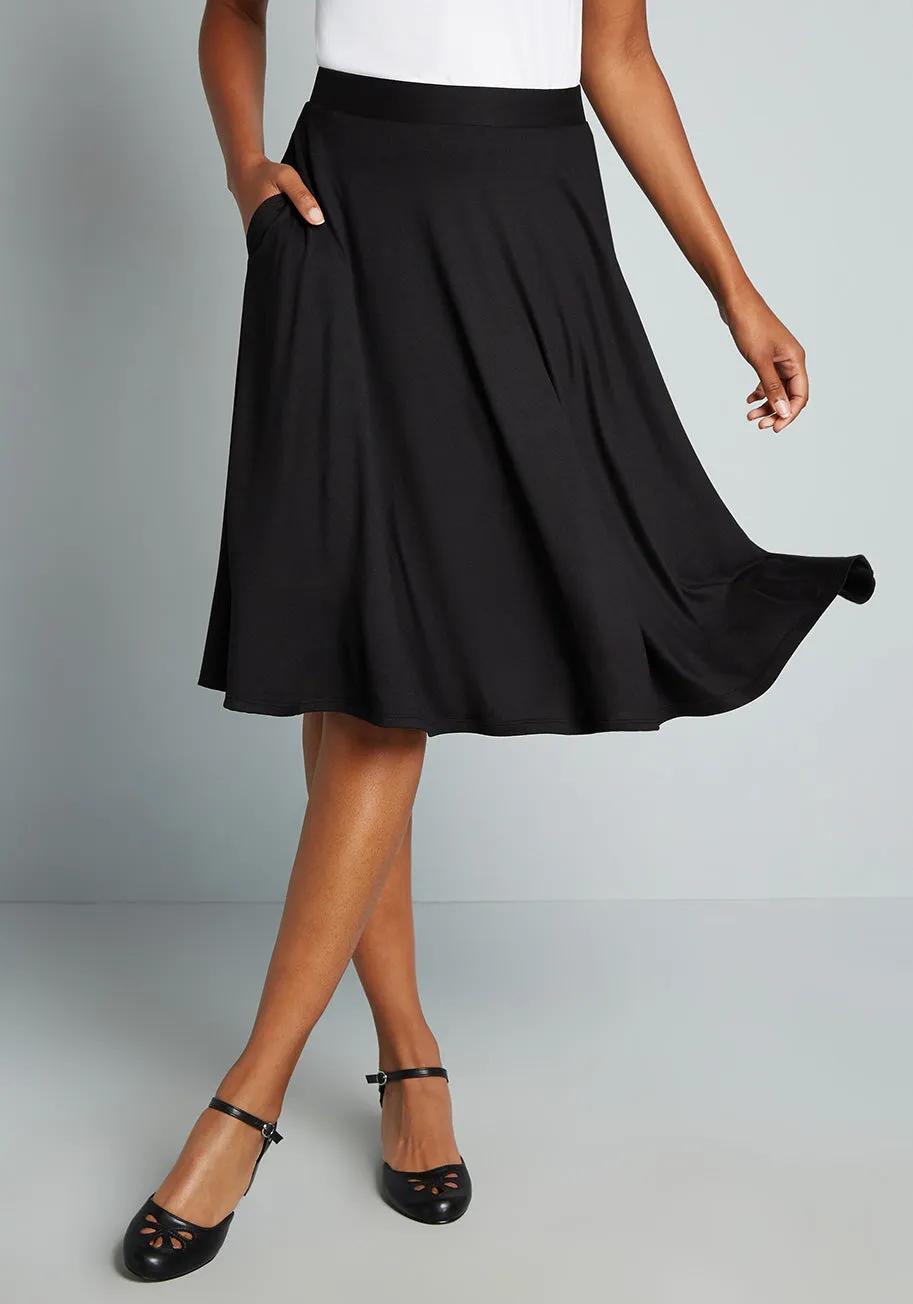 Excellence Attained Knit A-Line Skirt sold by Modcloth