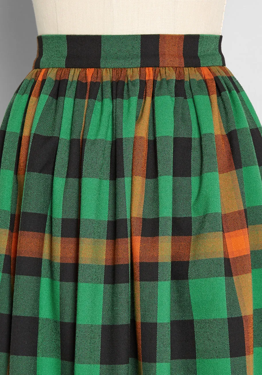 ModCloth x Collectif Fireplace Stories Swing Skirt sold by Modcloth product image thumbnail 4