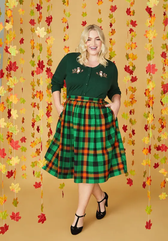 ModCloth x Collectif Fireplace Stories Swing Skirt sold by Modcloth