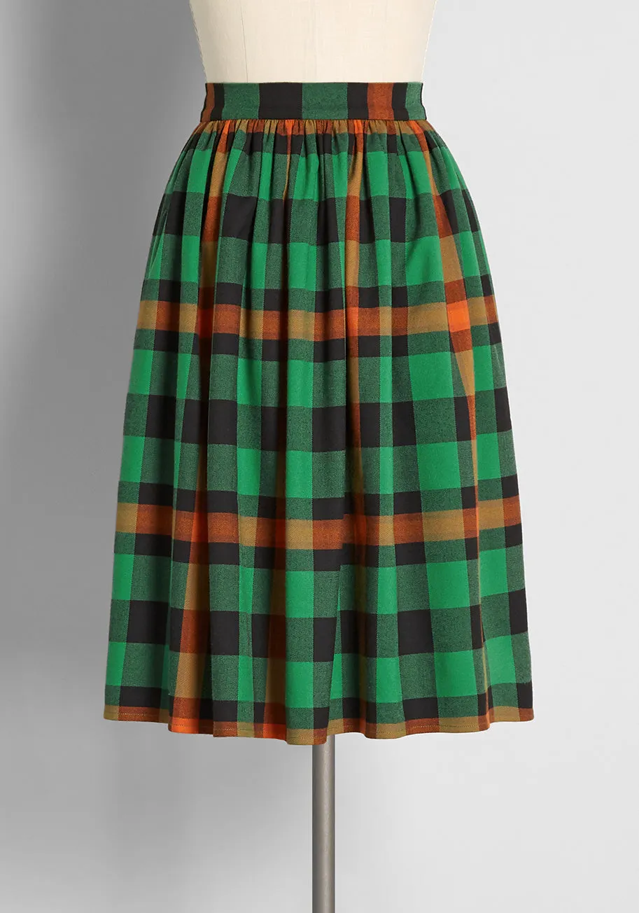 ModCloth x Collectif Fireplace Stories Swing Skirt sold by Modcloth product image thumbnail 2